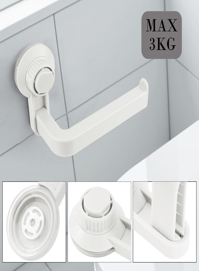 LCJAOF Toilet Paper Holder Wall Mount - No-Drill Suction Cup Bathroom Tissue Dispenser for Bathroom Kitchen (White) - Image 4